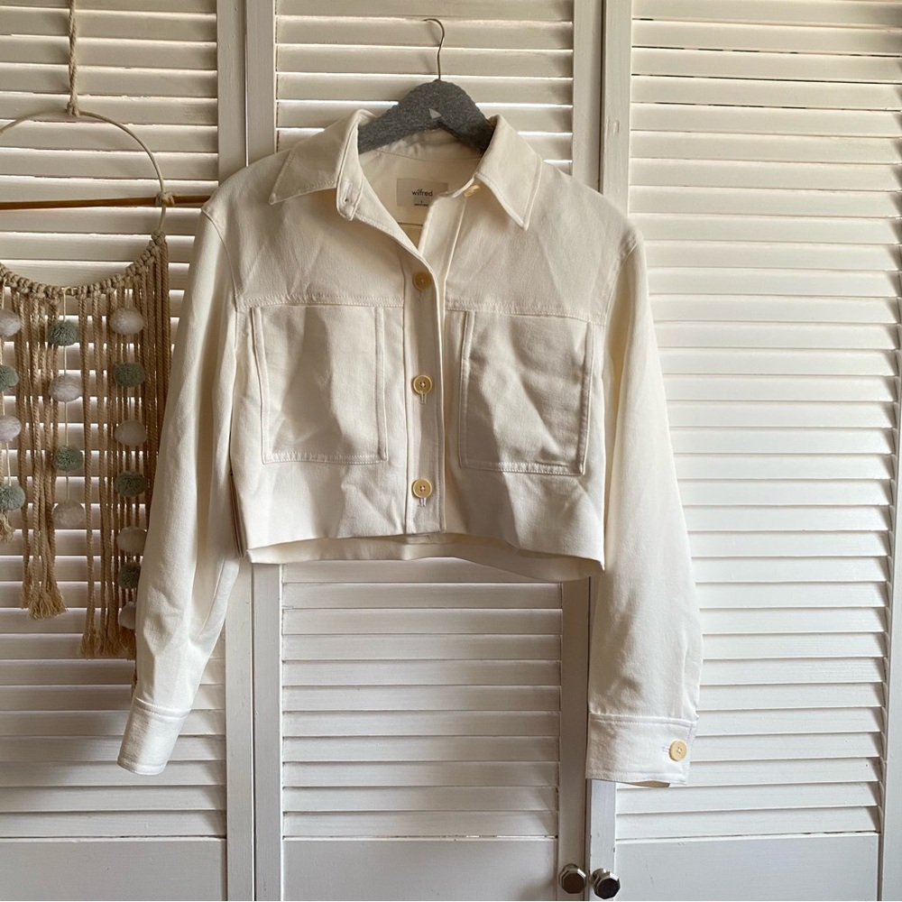 Aritzia Wilfred Little Cropped Jacket Light Birch| S